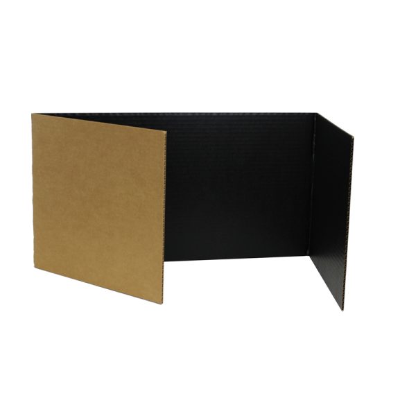 Corrugated Study Carrels, Black, 12" x 48", Pack of 24