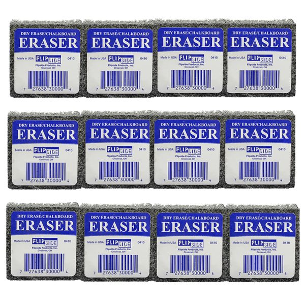 Student Eraser, 2" Width, 2" Length, Pack of 12