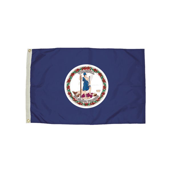 Durawavez Nylon Outdoor Flag with Heading & Grommets, Virginia, 3ft x 5ft