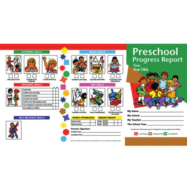 Preschool Progress Report Cards, 10 Per Pack (Age 2)