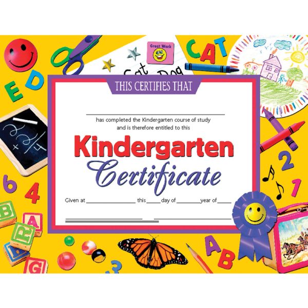 Kindergarten Certificate, 8.5" x 11", Pack of 30