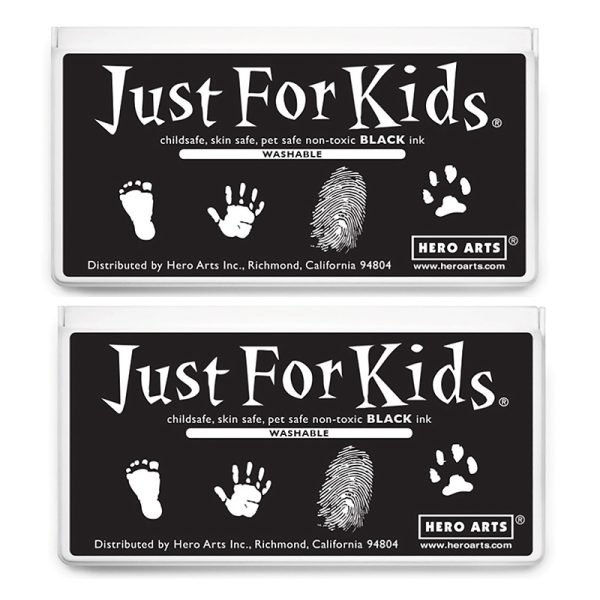 Jumbo Just for Kids Stamp Pad, Black, Pack of 2