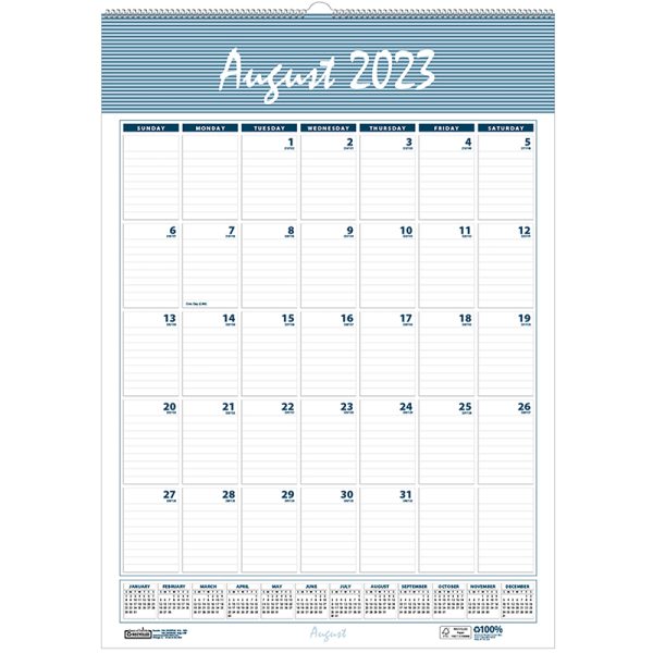 Bar Harbor Academic Wall Calendar, 31.25"L x 22"W