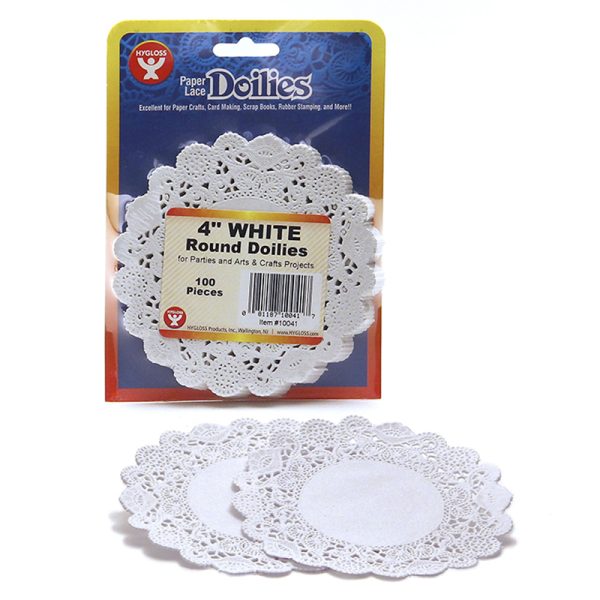 Round Doilies, White, 4", Pack of 100