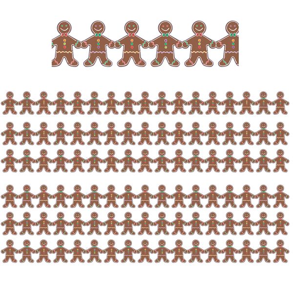 Gingerbread Men Classroom Borders, 36 Feet Per Pack, 6 Packs