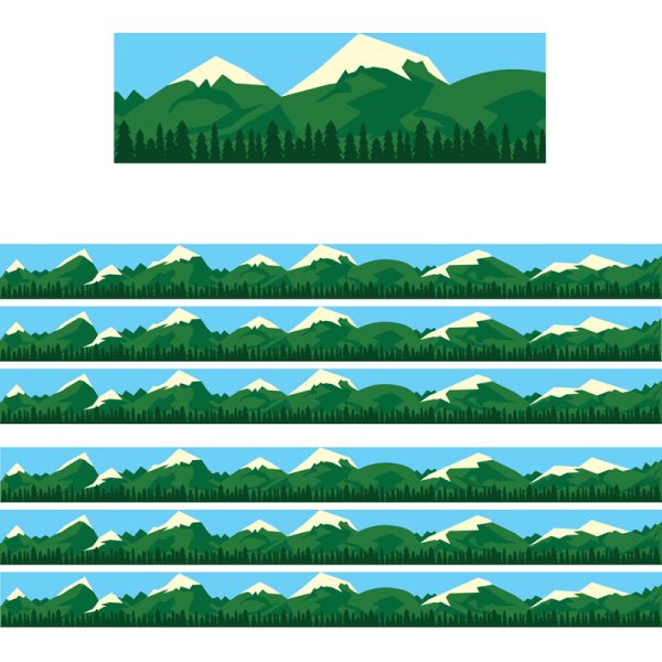 Mountain Border, 12 Strips/36 Feet Per Pack, 6 Packs