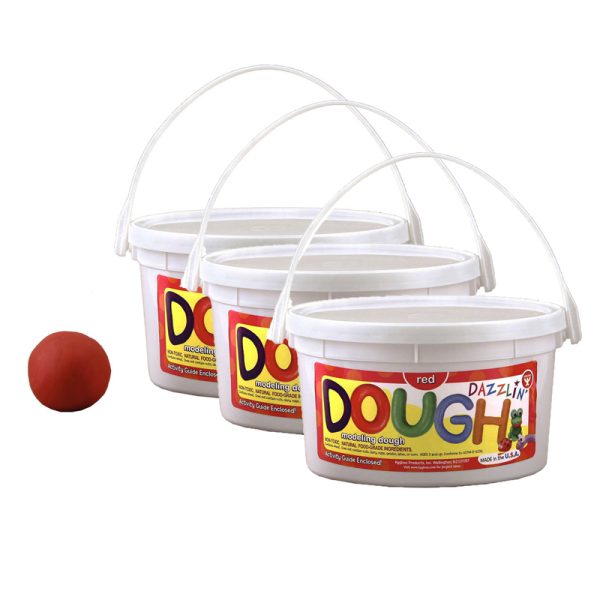 Scented Dazzlin' Dough, Red (Watermelon), 3 lb. Tub, Pack of 3