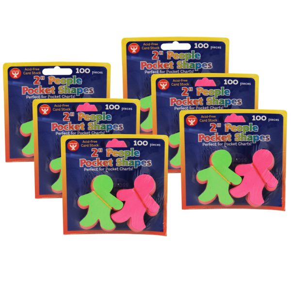 Pocket Shapes, 2" People, 100 Per Pack, 6 Packs