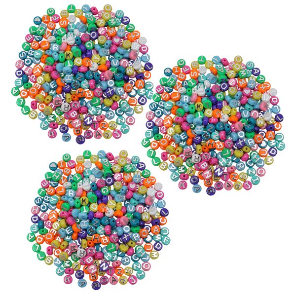 ABC Beads, Colored, 300 Per Pack, 3 Packs