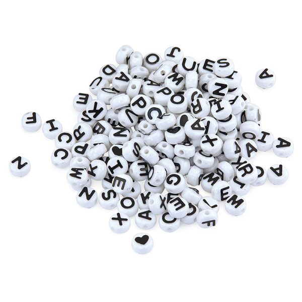 ABC Beads, Black and White, 300 Count