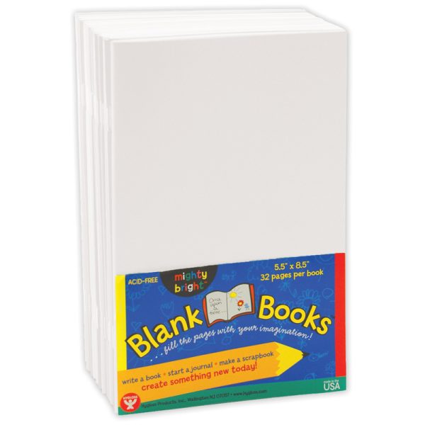 Blank Paperback Books, 5.5" x 8.5", White, Pack of 10