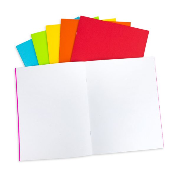 Bright Blank Books, 24 Pages, Assorted Colors, 8.5" x 11", 6 Per Pack, 2 Packs