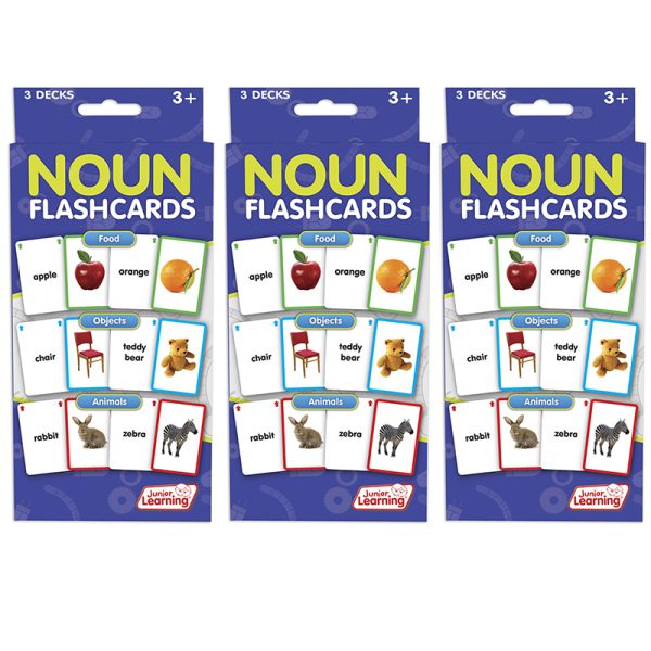 Nouns Flashcards, 3 Decks Per Pack, 3 Packs