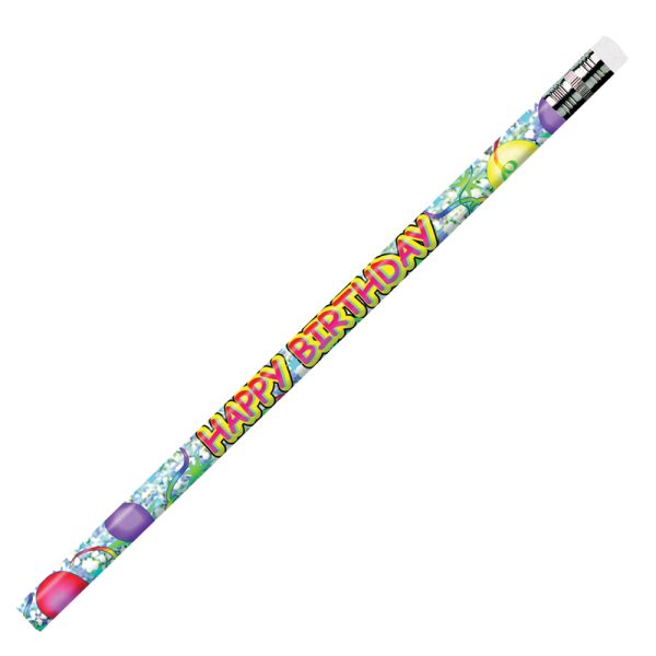 Happy Birthday Glitz Pencils, 12 Per Pack, 12 Packs