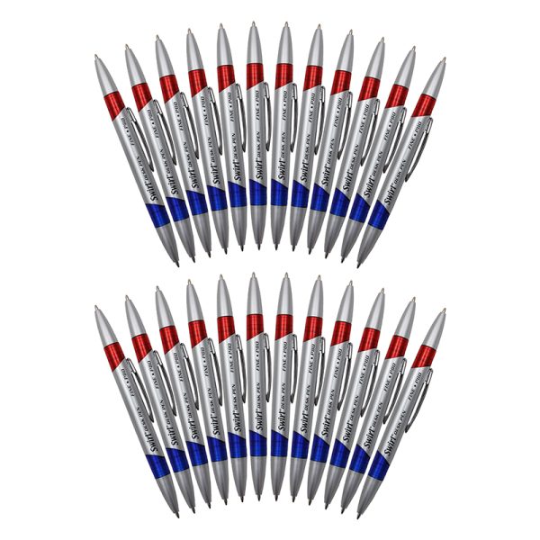 Swirl Ink Pens, Red/Blue Combo, 12 Per Pack, 2 Packs