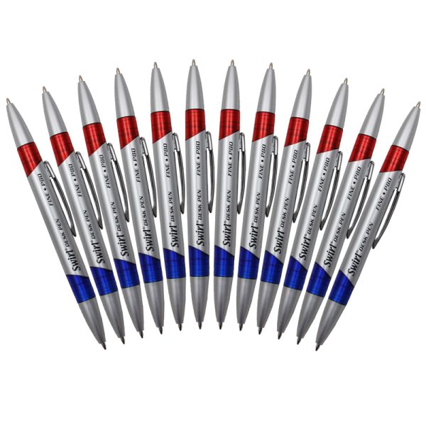 Swirl Ink Pens, Red/Blue Combo, Pack of 12