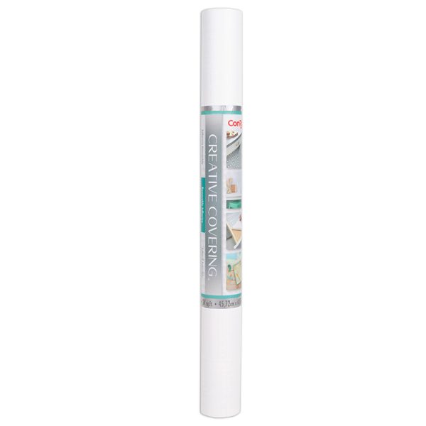 Creative Covering™ Adhesive Covering, White, 18" x 16 ft