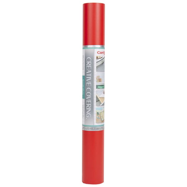 Creative Covering™ Adhesive Covering, Red, 18" x 50 ft