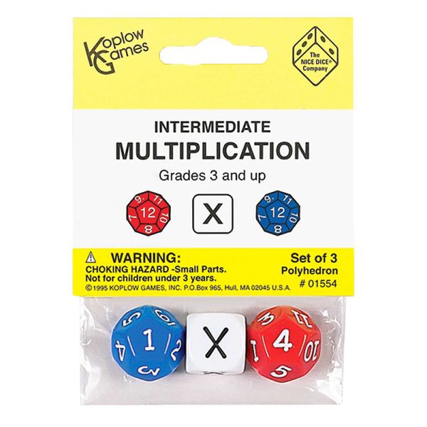 Intermediate Multiplication Dice, Pack of 3