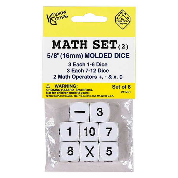 Whole Number Dice, Set of 8