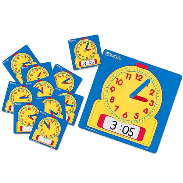 Write & Wipe Clocks Classroom Set, 1 Demonstration Clock, 24 Student Clocks