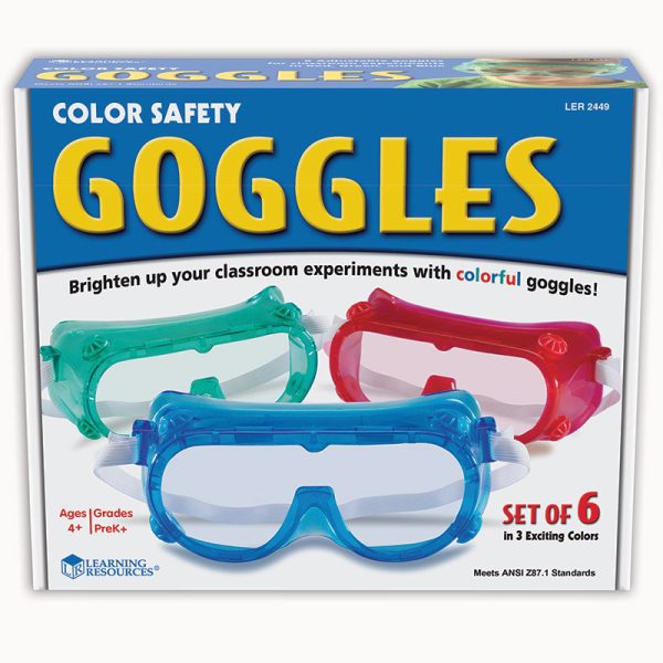 Colored Safety Goggles, 6 Per Pack