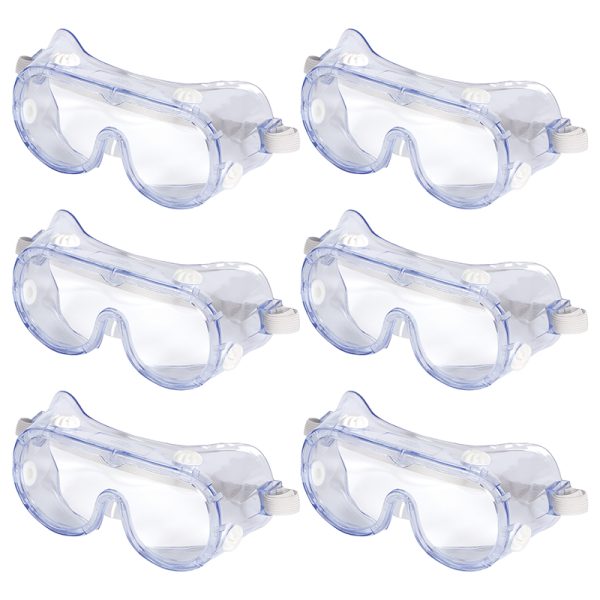 Clear Safety Goggles, Pack of 6