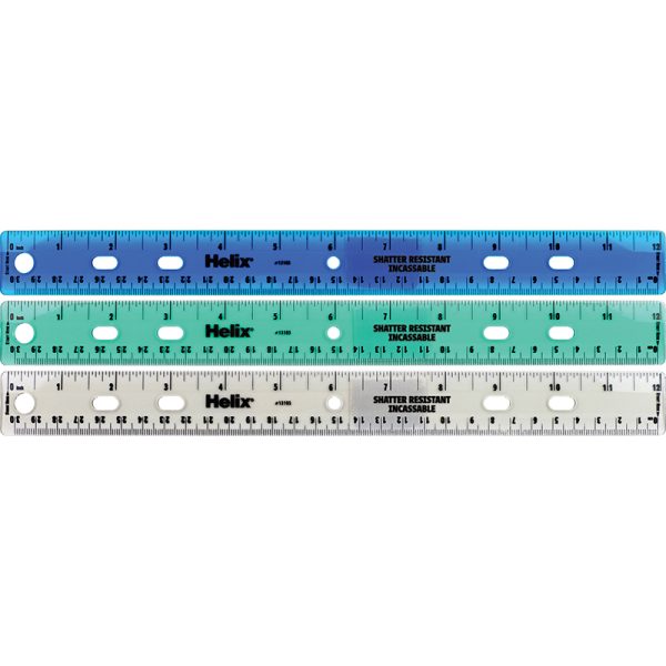 Shatter Resistant Ringbinder Ruler 12" / 30cm