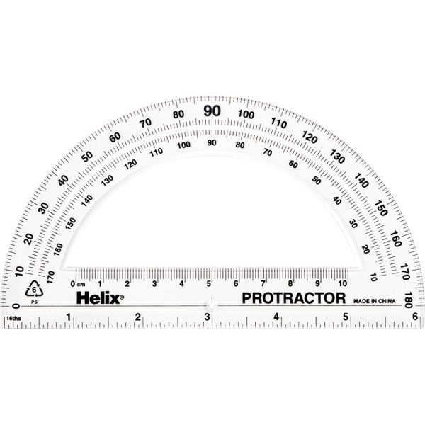 180 Degree Standard Protractor, 6"