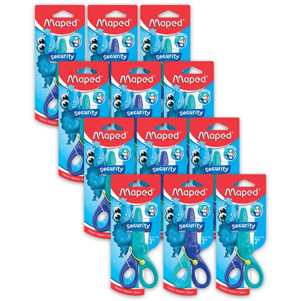 Kidicut Spring-Assisted Plastic Safety Scissors, 4.75", Pack of 12