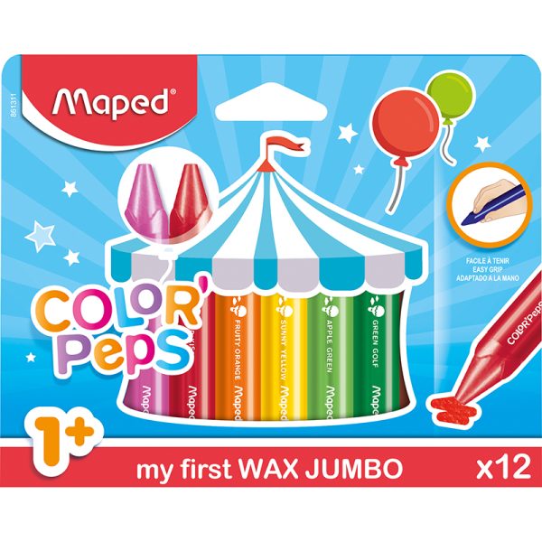 Color'Peps My First Jumbo Triangular Wax Crayons, Pack of 12