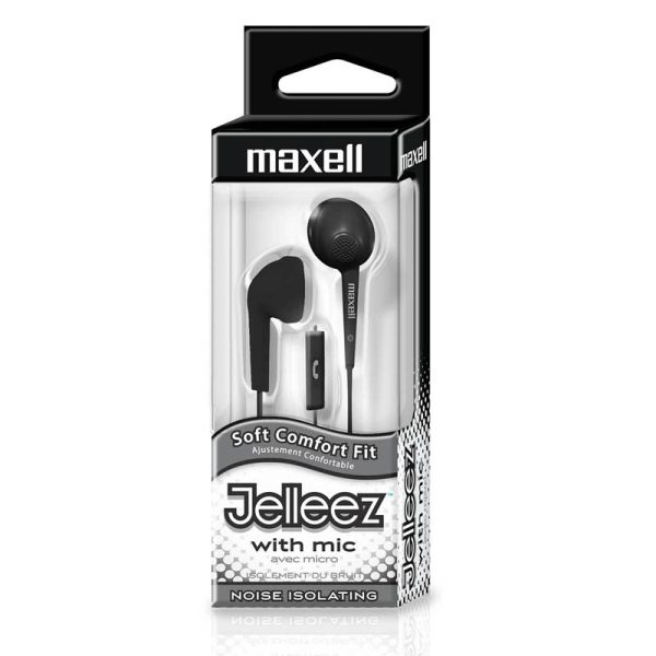 Jelleez™ Soft Earbuds with Mic, Black