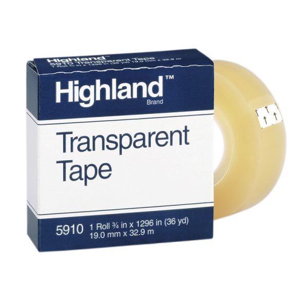 Transparent Tape, 3/4" x 1296", 1" Core, Clear