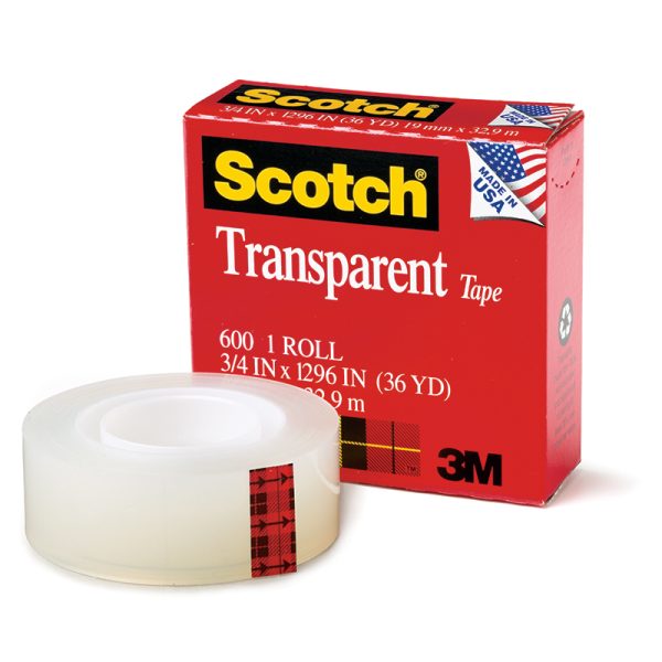 Transparent Tape Refill Roll, 3/4" x 1296"