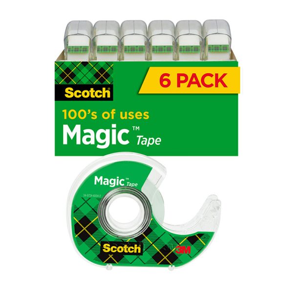 Magic™ Tape, 3/4" x 650", Pack of 6