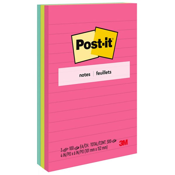 Notes, 4 in x 6 in, Poptimistic Collection, Lined, 3 Pads/Pack