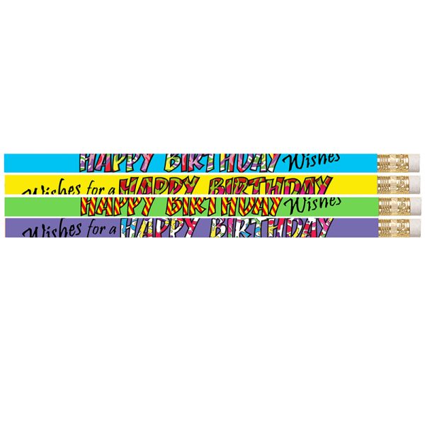 Musgrave Happy Birthday Wishes Pencil, Pack of 144