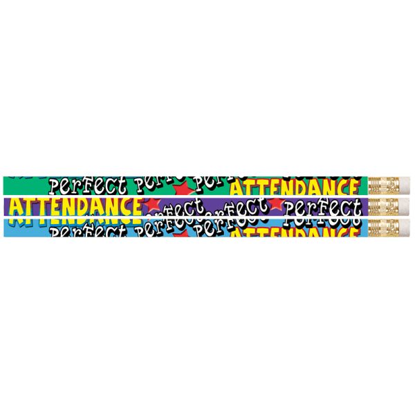 Perfect Attendance Motivational Pencil, Pack of 12