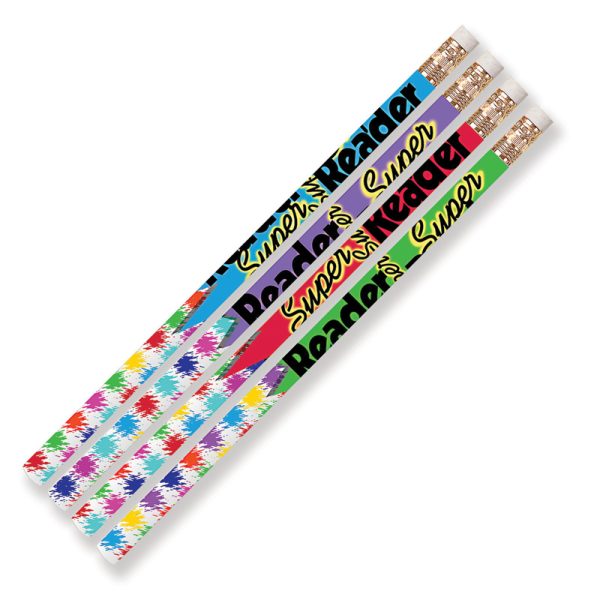 Super Reader Motivational Pencils, 12 Per Pack, 12 Packs