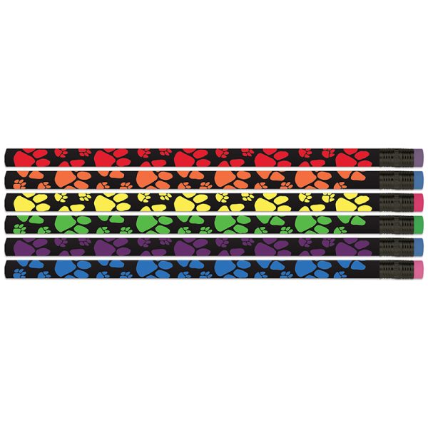 Neon Paws Pencils, Pack of 12