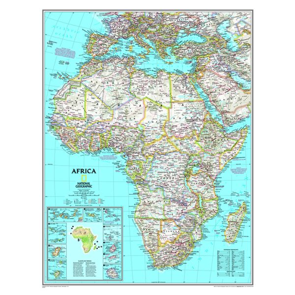 Africa Classic Map, Laminated, 24" x 30.75"