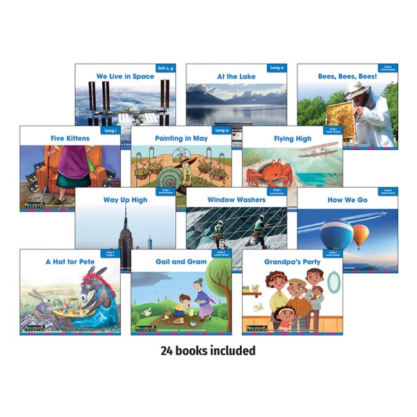 Decodable Readers Grade 1 Long Vowels, 24 Books