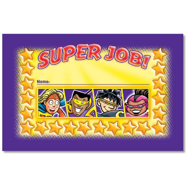 Superheroes Incentive Punch Cards, Pack of 36