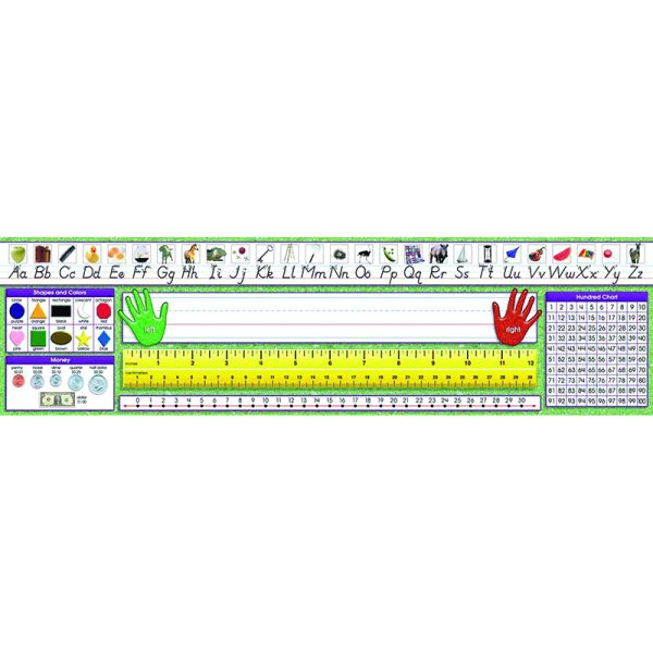 Modern Manuscript Primary Desk Plates, 19" x 5", Pack of 36