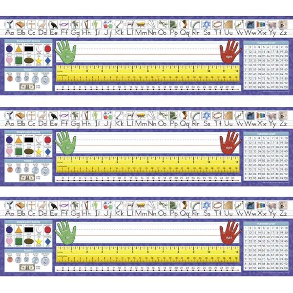 Christian Primary Traditional Manuscript Desk Plates, 36 Per Pack, 3 Packs