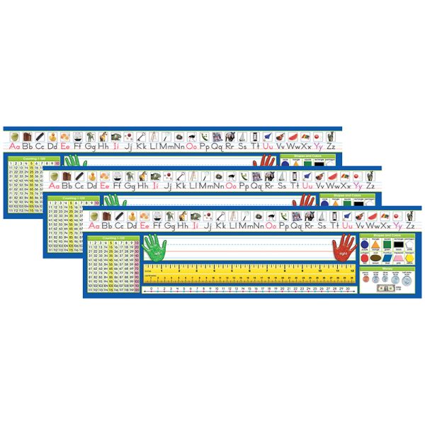 Primary Traditional Manuscript Counting 1-120 Desk Plates, 36 Per Pack, 3 Packs