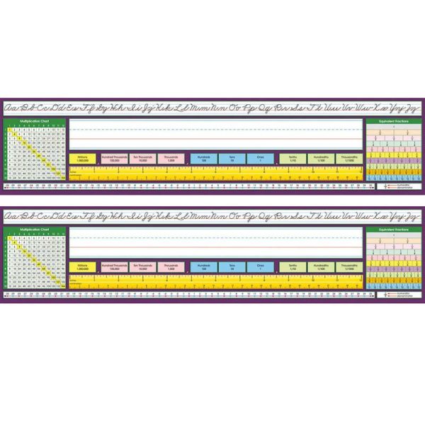 Adhesive Intermediate Traditional Cursive Desk Plates, 17.5" x 4", 36 Per Pack, 2 Packs