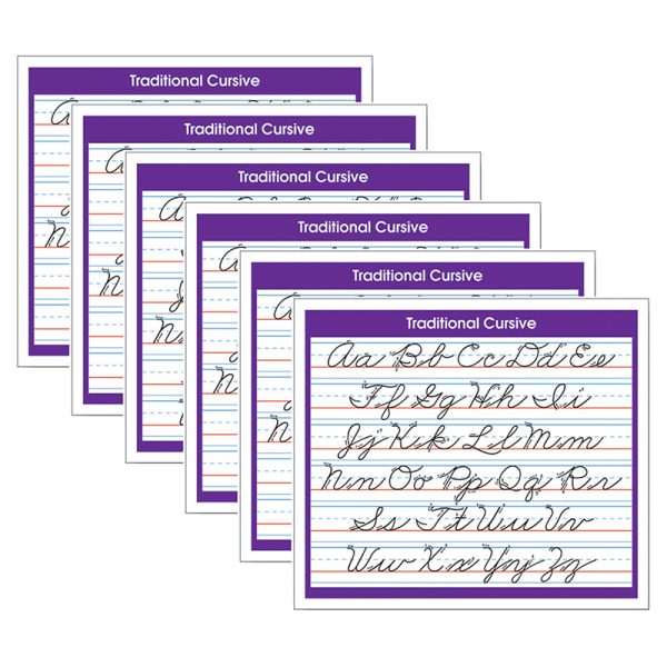 Adhesive Traditional Cursive Desk Prompt, 36 Per Pack, 6 Packs