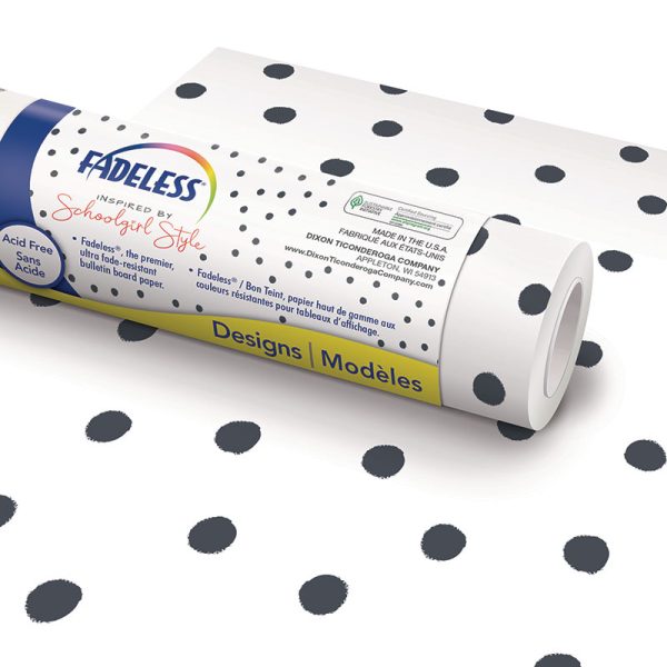 Schoolgirl Style™ Bulletin Board Paper, 48" x 50' Roll, BFF Painted Dots