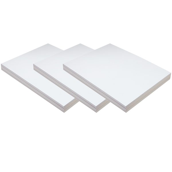 Medium Weight Tagboard, White, 9" x 12", 100 Sheets Per Pack, 3 Packs